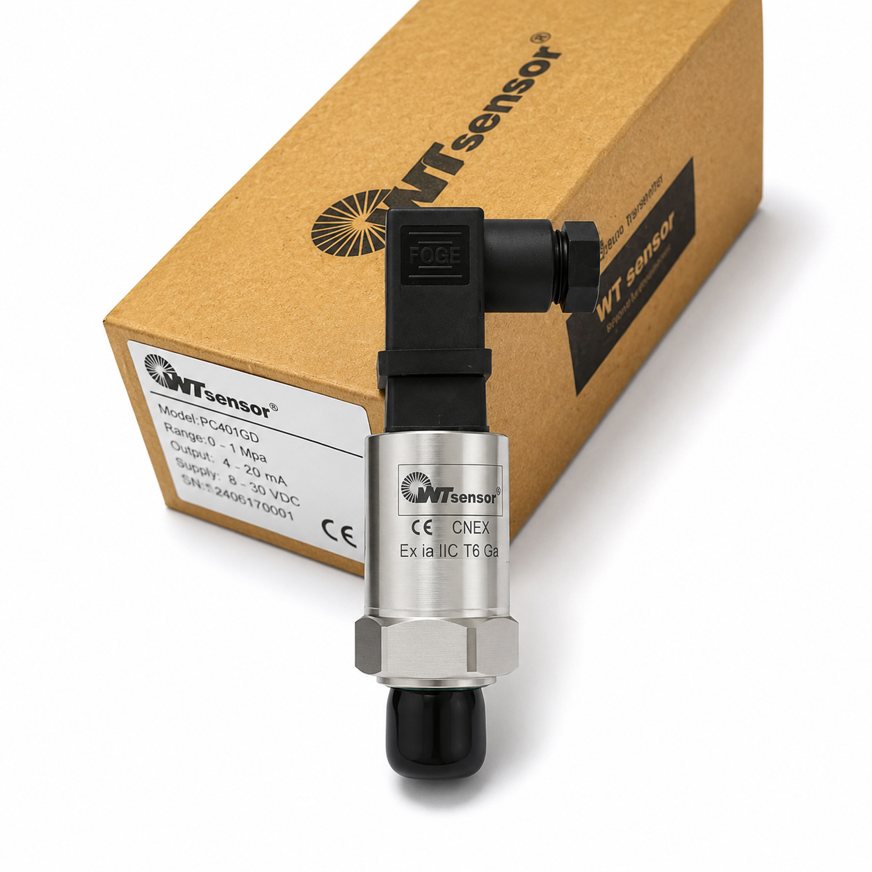 ترانسمیتر فشار خلاء (وکیوم) 0 تا منفی 1 بار WT Sensor خروجی 4 تا 20 میلی آمپر WT Sensor Vacuum  PCM320